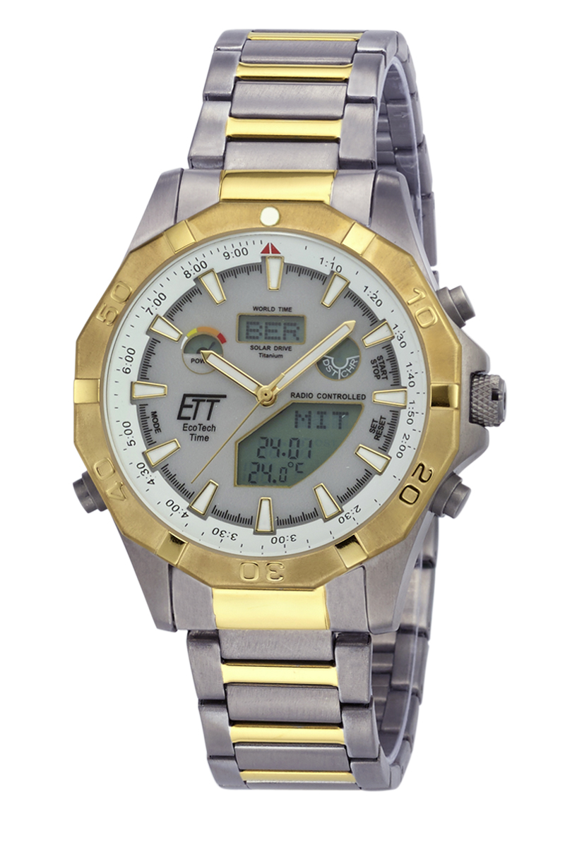 Eco Tech Time Solar Drive Funk Alaska Herrenuhr World Timer - EGT-11358-55M