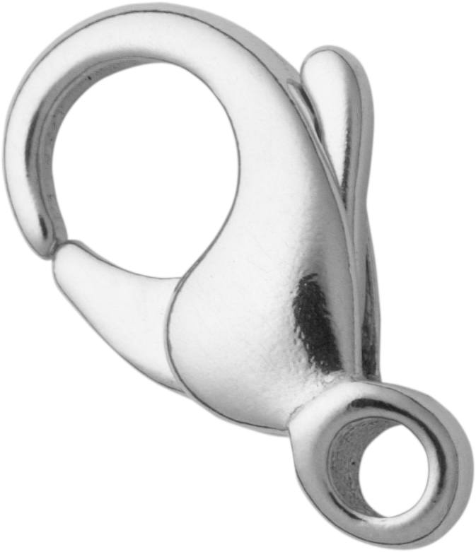 Carabiner curved silver 925/-  13,00mm cast <br/>Alloy: 925/- / Colour: Steel / External dimension length: 13.00 / Material: Silber