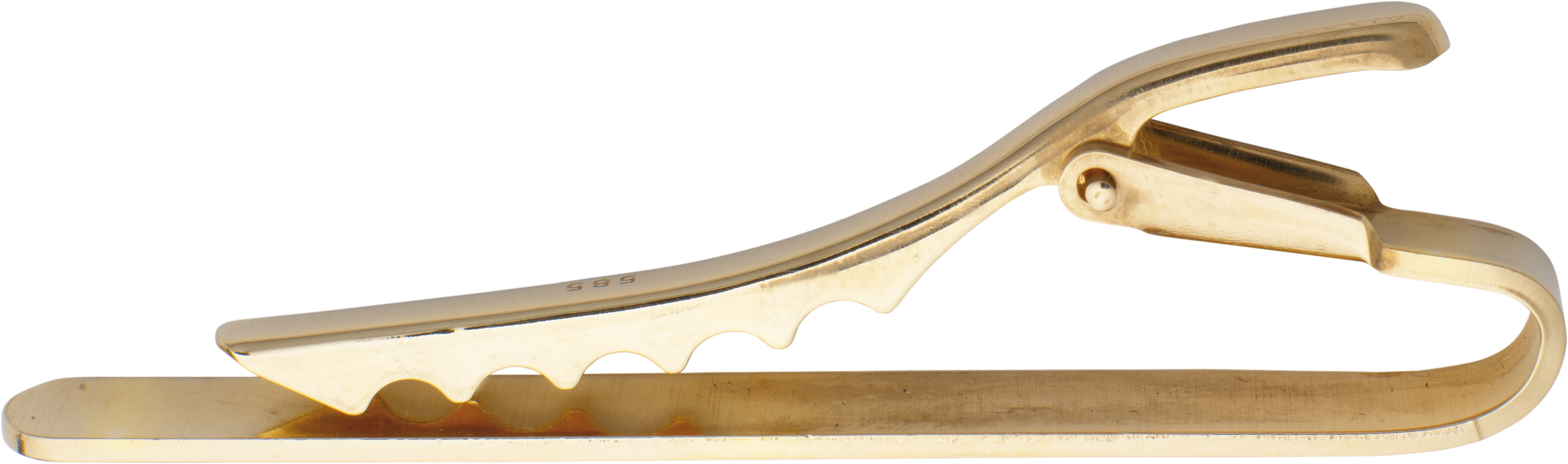 Crocodile clamp gold 585/-Gg, L 55,00 x W 5,50mm