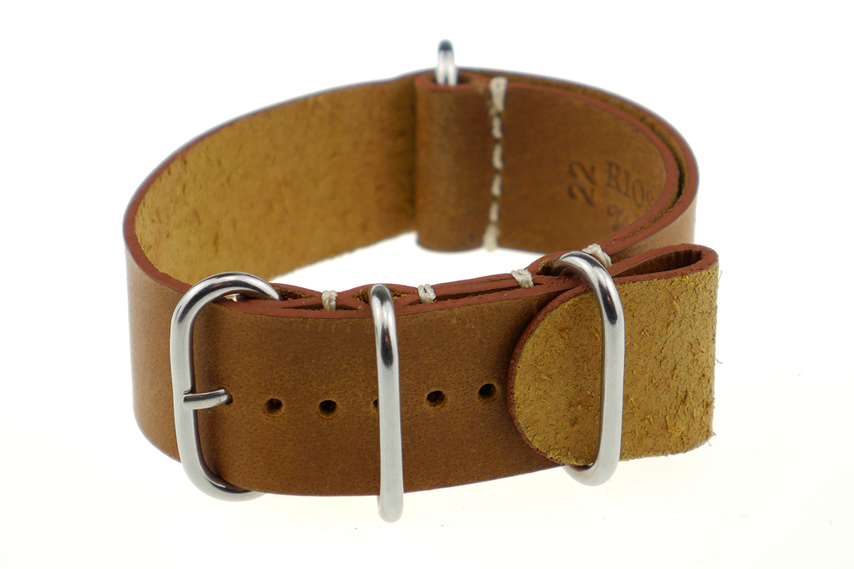 Eyelet watch strap Memphis 18mm cognac