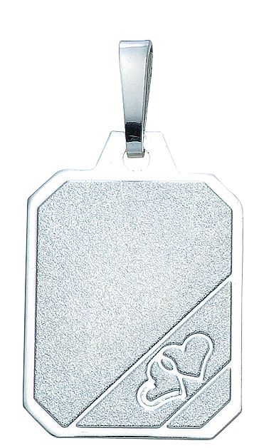 Gravurplatte 3 Stück Silber 925/rh eckig