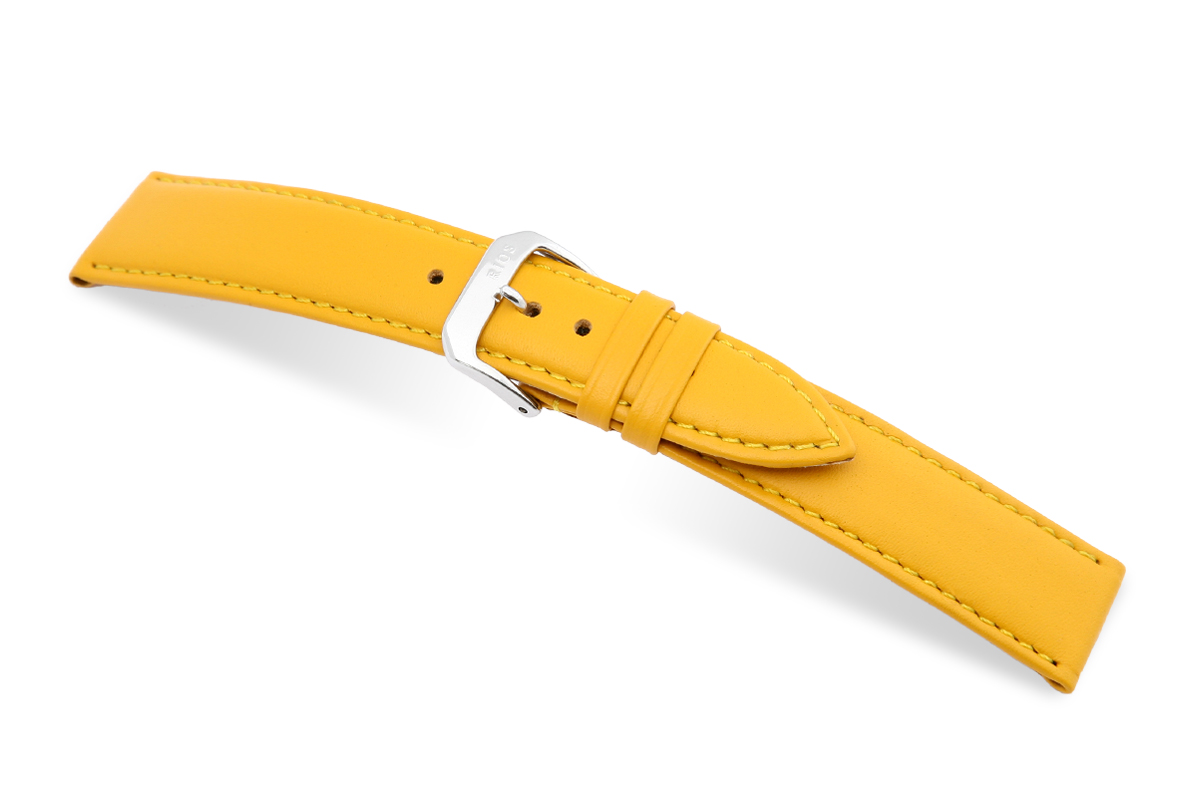 Lederband Arezzo 22mm gelb, glatt <br/>Anstoßbreite mm: 22 / Anwendung: M / Farbe: gelb / Material: Kalbsleder
