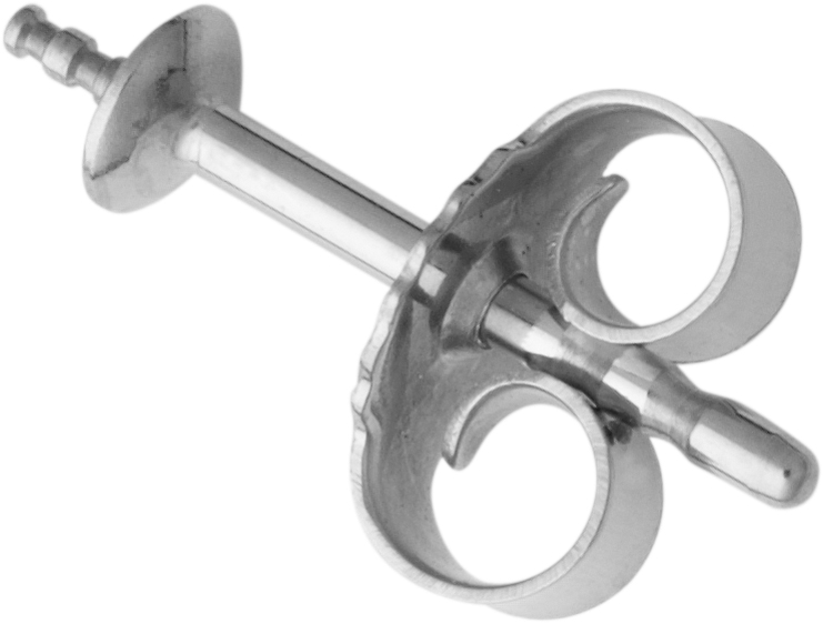 _ Barbell with pearl cup Ø 3.00mm ear stud with pierced design gold 585/-Wg