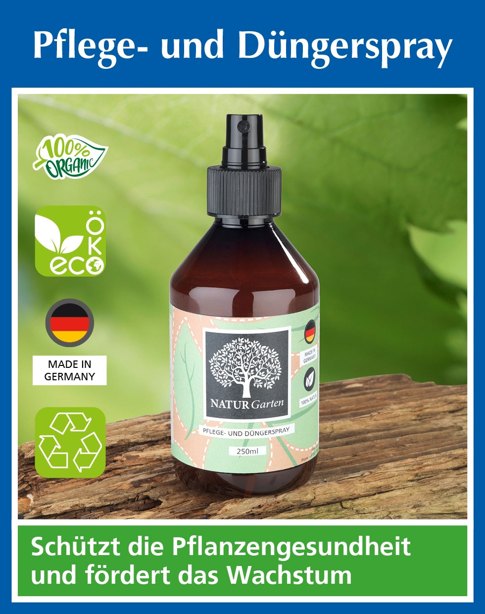 Verzorgings- en kunstmestspray - beschermt de gezondheid van planten en bevordert de groei