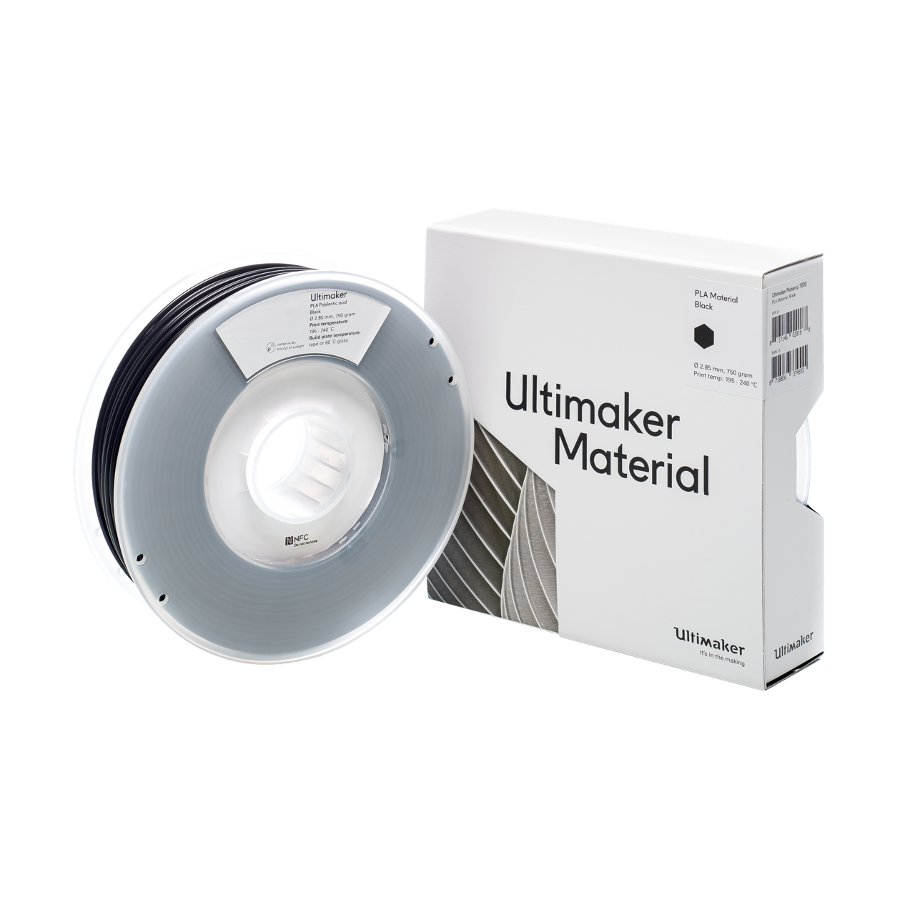 Ultimaker PLA Premium Filament - Ø 2,85mm - schwarz - 750g