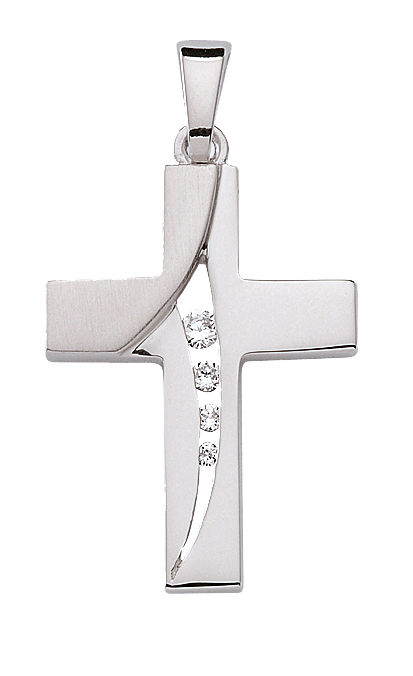 Cross silver 925/rh, zirconia