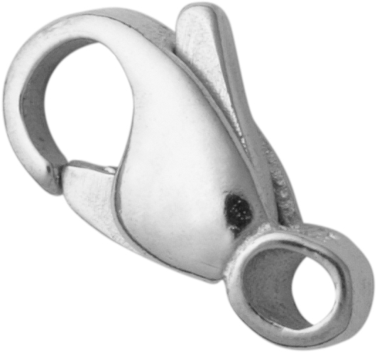 Carabiner curved silver 925/-  9,00mm cast <br/>Alloy: 925/- / Colour: Steel / External dimension length: 9.00 / Material: Silber