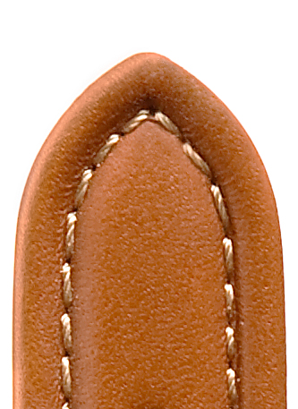 Leather band Anfibio Polo Waterproof, 18mm, medium brown, large bulge