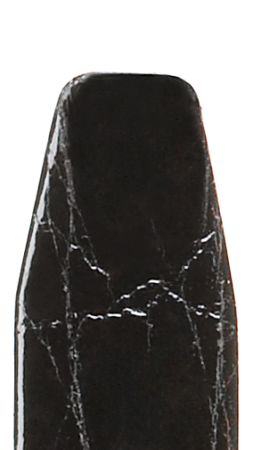 Lederband Krokodil Clip 8mm schwarz