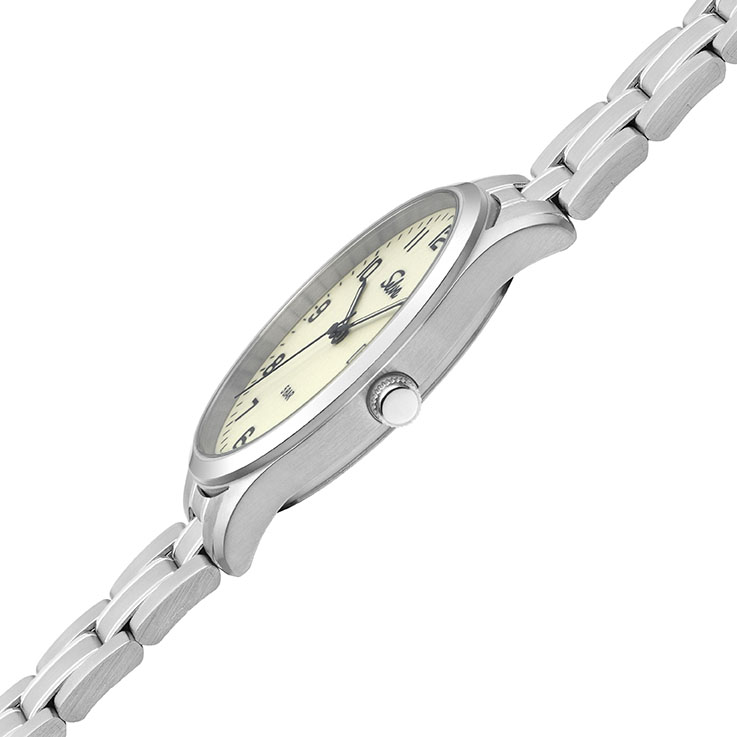 SELVA Quarz-Armbanduhr mit Edelstahlband Zifferblatt leuchtend Ø 39mm