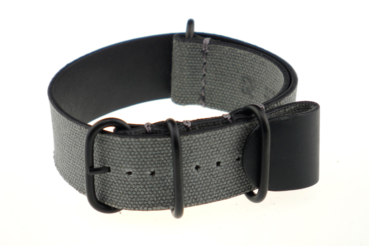 Eyelet watch strap Kansas 24mm gray