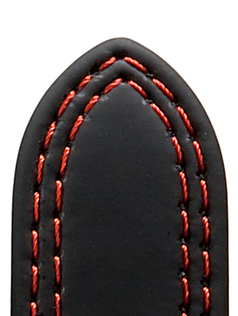 Lederband Colorado 18mm schwarz mit roter Naht mit Doppelnaht