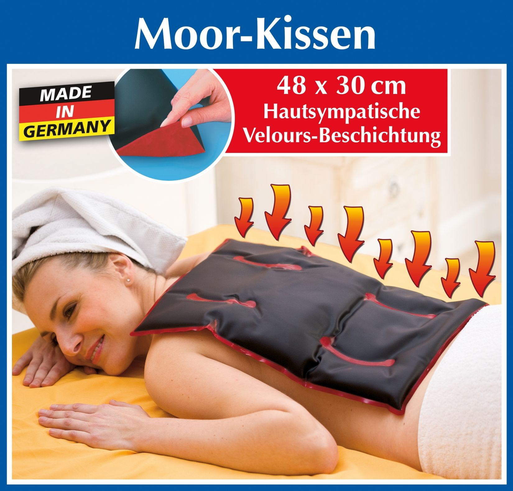 Moor-Kissen, Kussen voor een extra portie weldadige warmte - huidvriendelijke velourscoating