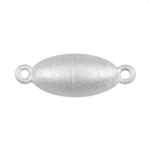 Magnetic clasp long olive 925/- matte Ø 6.5mm x 17.0mm