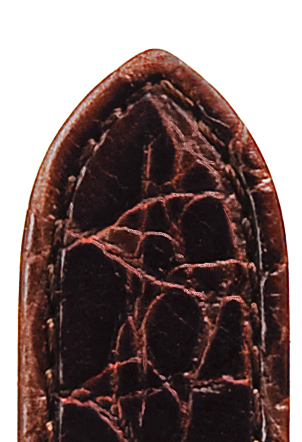 Pasek skórzany ciemnobrązowy imitacja skóry krokodyla 18mm