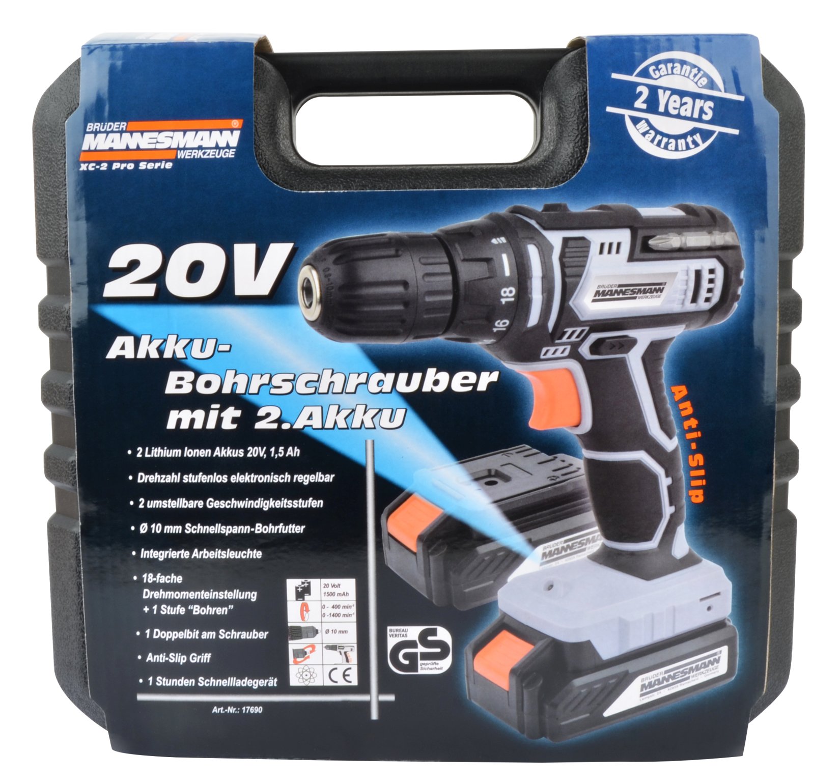 BRÜDER MANNESMANN cordless drill / driver with a second battery