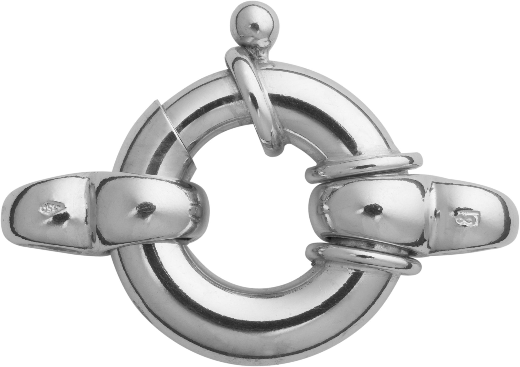 _ Federring Silber 925/- Ø 18,00mm mit drei Bund und zwei Rollos