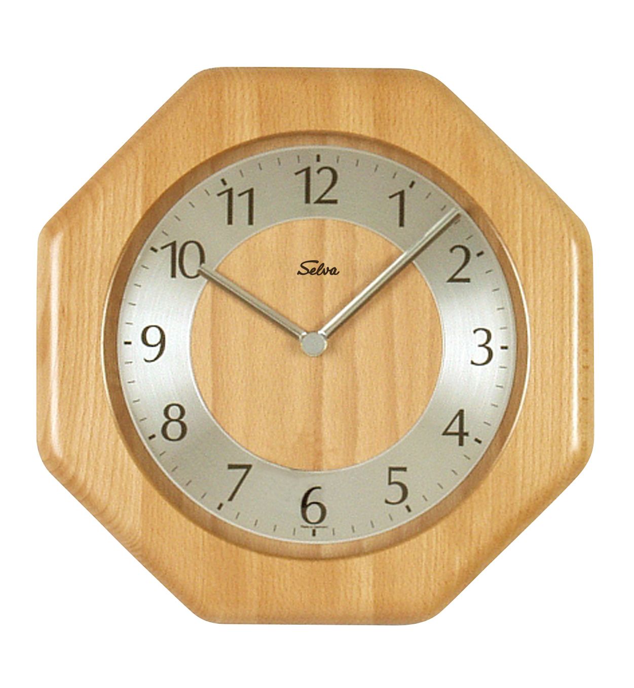 SELVA radio-controlled wall clock beech Arrach