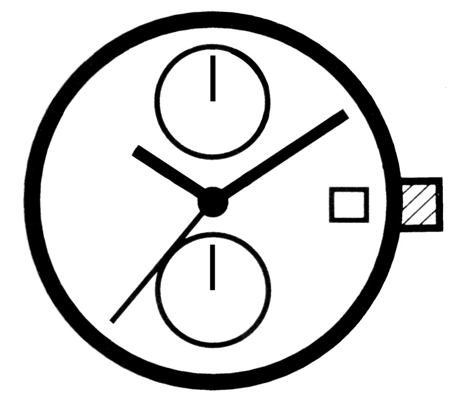 horloge uurwerk kwarts Miyota 0S11 KLS, D3, CHR