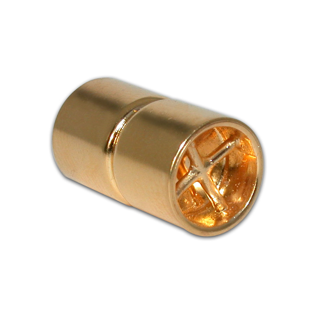 magneetsluiting cilinder meerrijig zilver 925/- geel gepolijst, cilinder, Ø 9mm
