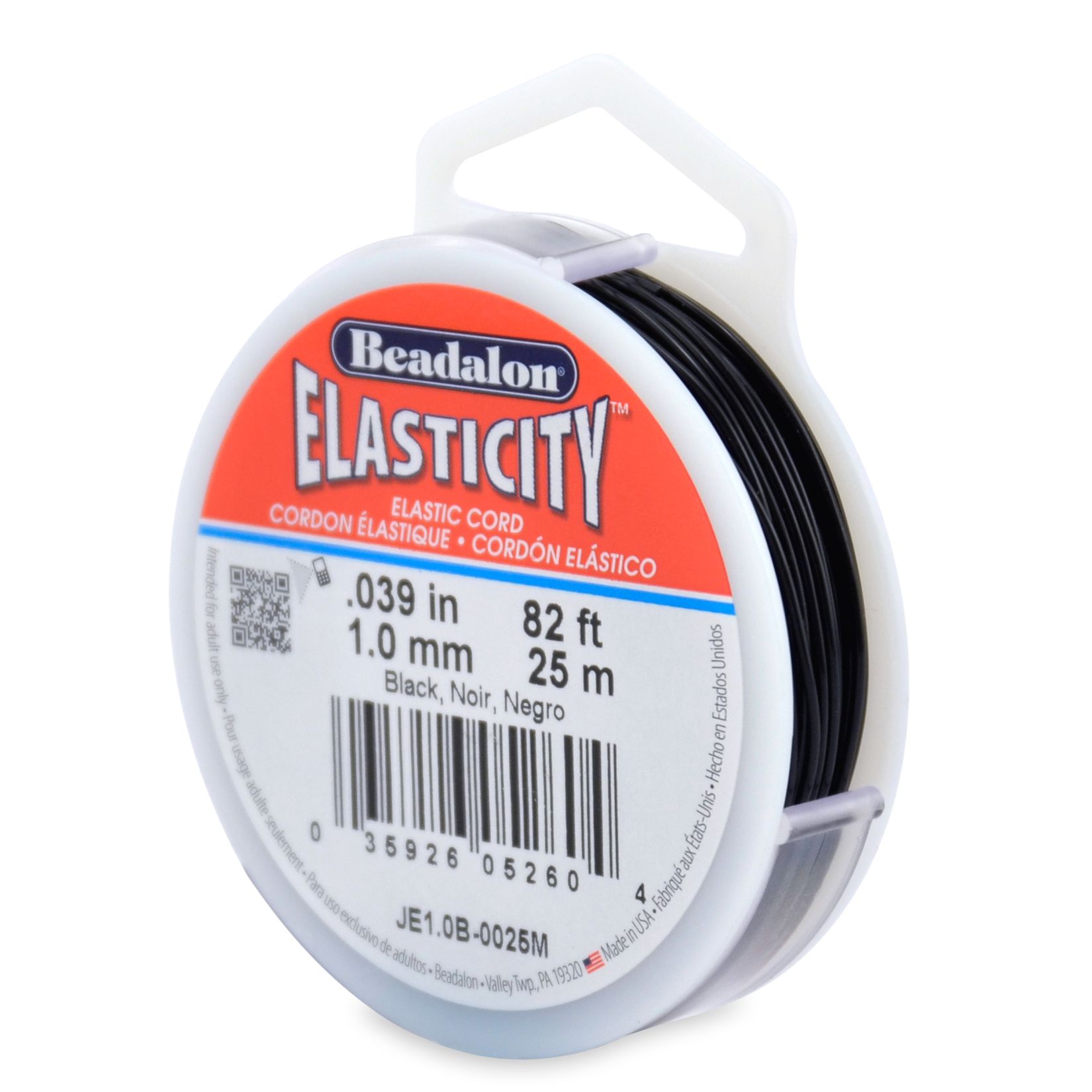 Elastischer Faden Stretch Cord Nylon schwarz Ø 1,00mm -25m