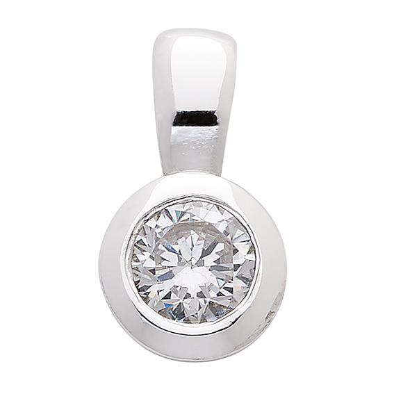 Anhänger 2 Stück Silber 925/rh, Zarge, Zirkonia