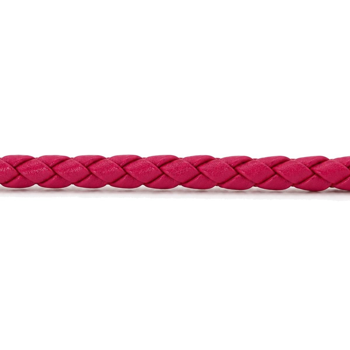Lederband geflochten Rindleder Ø 3 mm, fuchsia, Länge 1 m