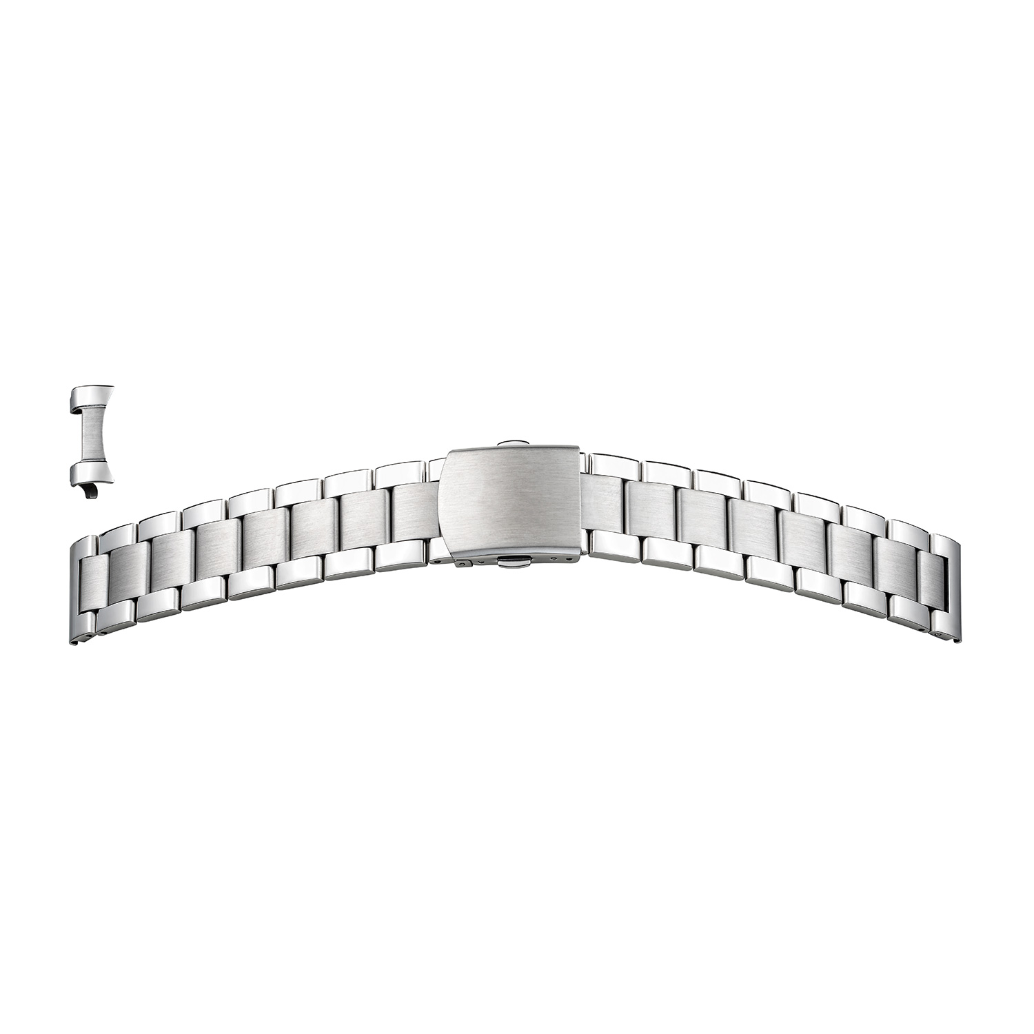 _ Metallband Edelstahl 20-20mm massiv, mit wechselbaren Anstoß - per Hand kürzbar