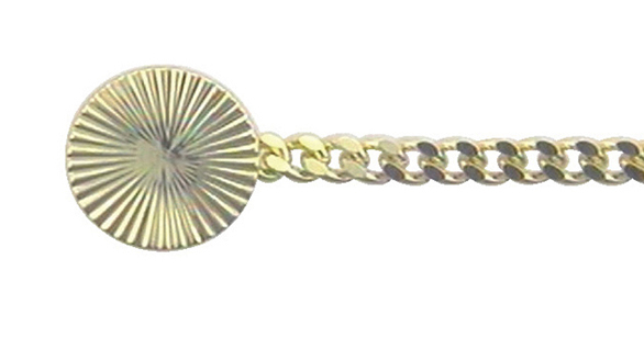 Button necklace double, curb chain 25cm