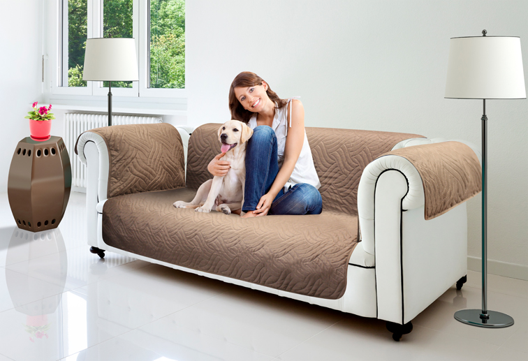 Sofa Cover - Schutz gegen Schmutz und Flecken - braun für 3-Sitzer