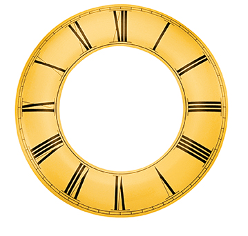 _ Zifferblattreif gelb Ø 140mm, Innen Ø 90mm römisch