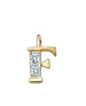 Letter pendant gold 585/rh   F, diamond 0.02 ct. WPI