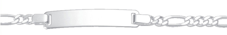 ID bracelet 3 pieces silver 925/-, Figaro 18.5 cm