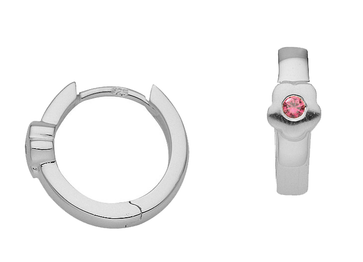 _ Hoops 925/rh bloom with zirconia dia. 13.3 mm