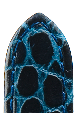 Lederband Tiffany 12mm dunkelblau mit eleganter Krokoprägung