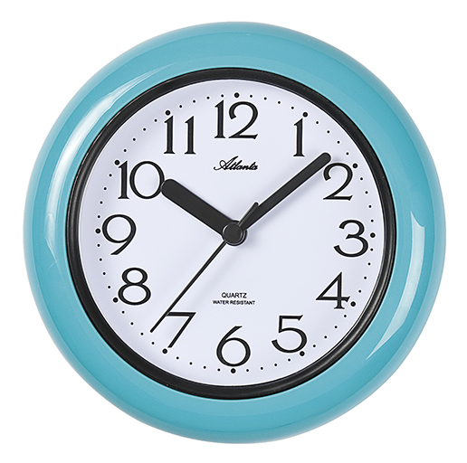 Atlanta 454/6 bathroom clock turquoise/ green