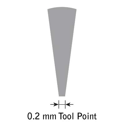 Glensteel platsteekbeitel conisch nr.2 - 0,2 mm