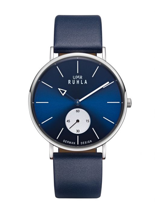 Uhren Manufaktur Ruhla - Quartz Watch - Leather strap blue