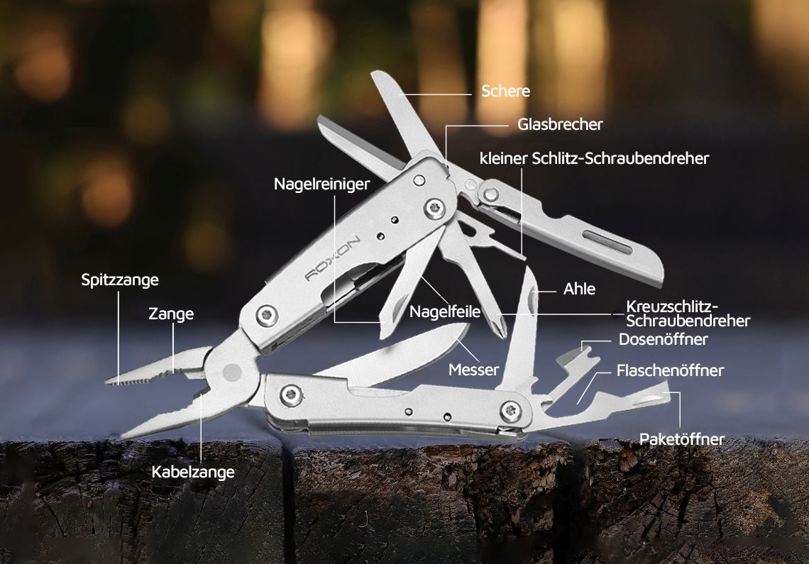 Roxon Multitool - maakt indruk met 14 doordachte functies en handigheid