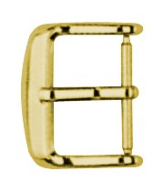 Pin buckle, stainless steel, 16mm, yellow, polished