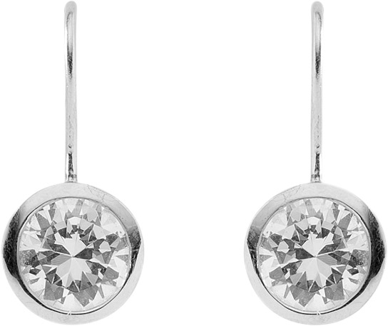 Dropped earrings silver 925/rh rail zirconia