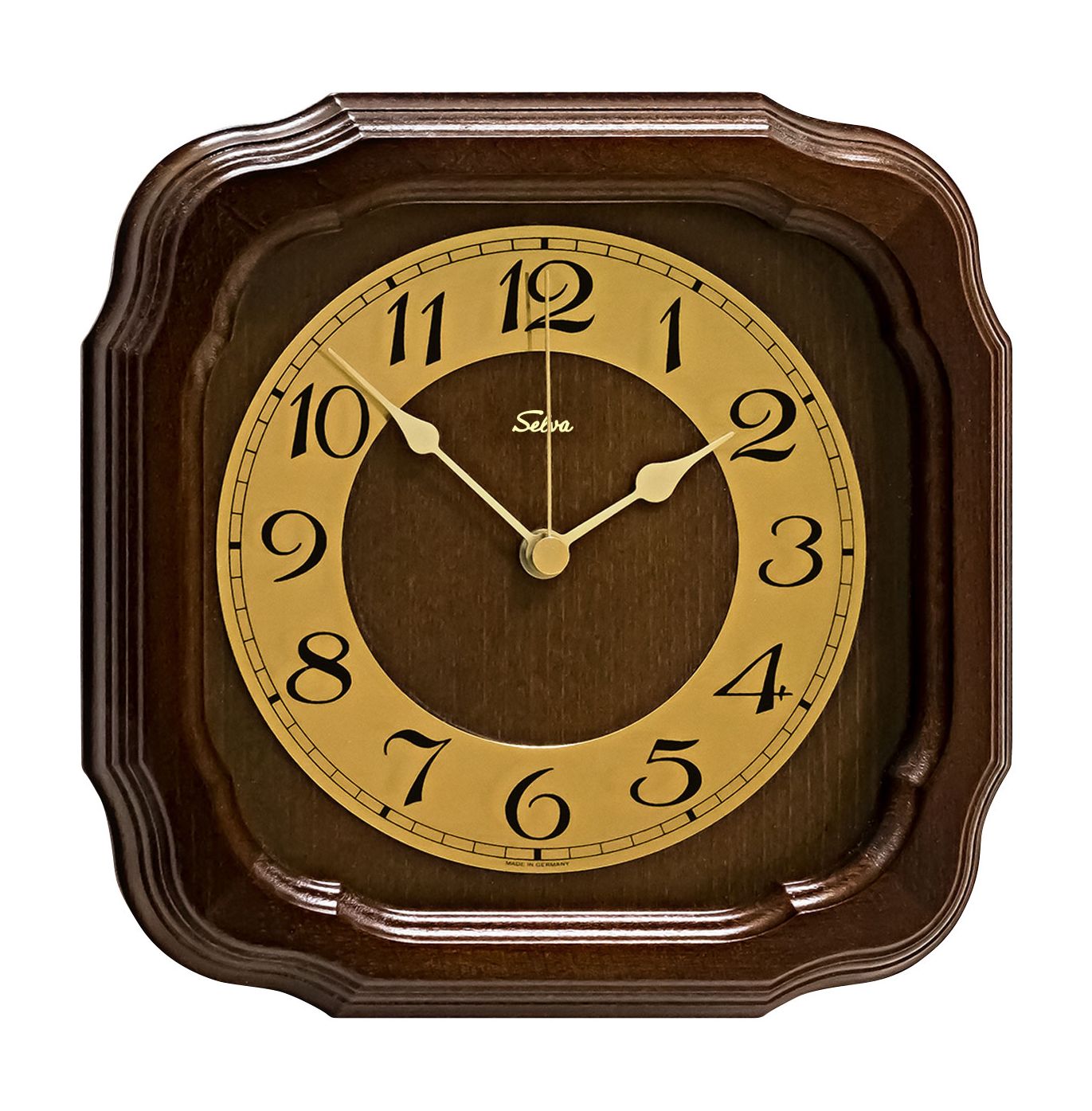 SELVA radio-controlled wall clock Nussbaum Frauenau