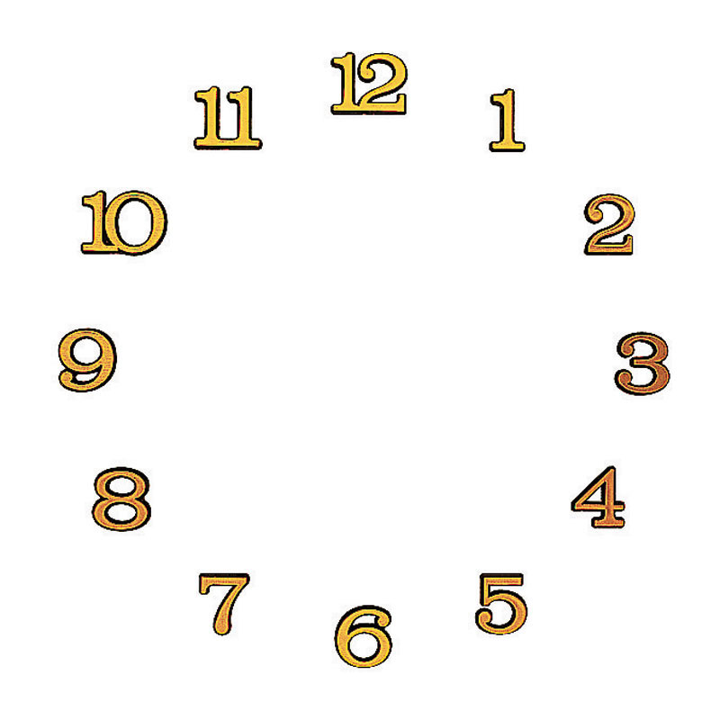 Cijferset Arabische cijfers, kunststof goudkleurig L: 18mm
