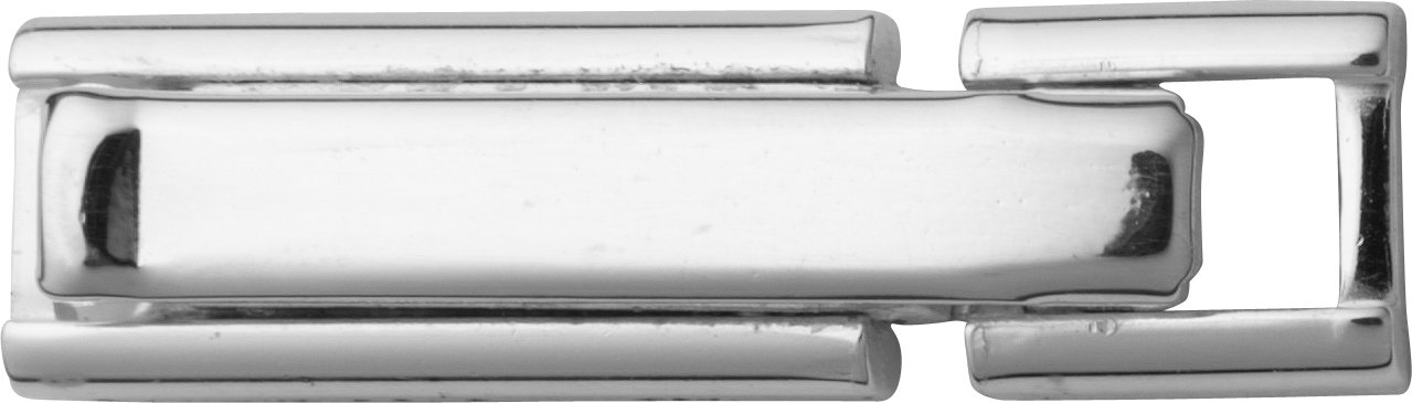 Ladder clasp, metal, 4.0/3.0mm, steel, rhodium-plated, polished, for hooking in