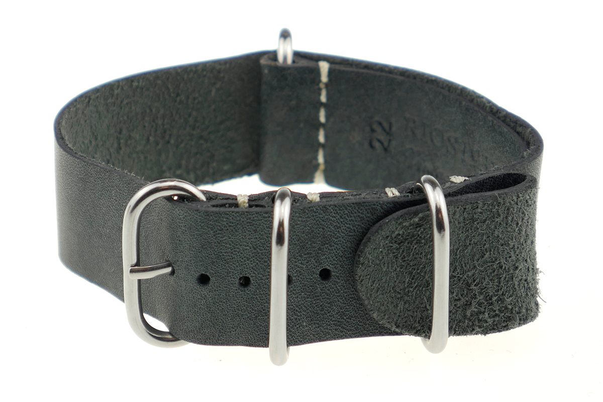 Eyelet watch strap Memphis 24mm gray