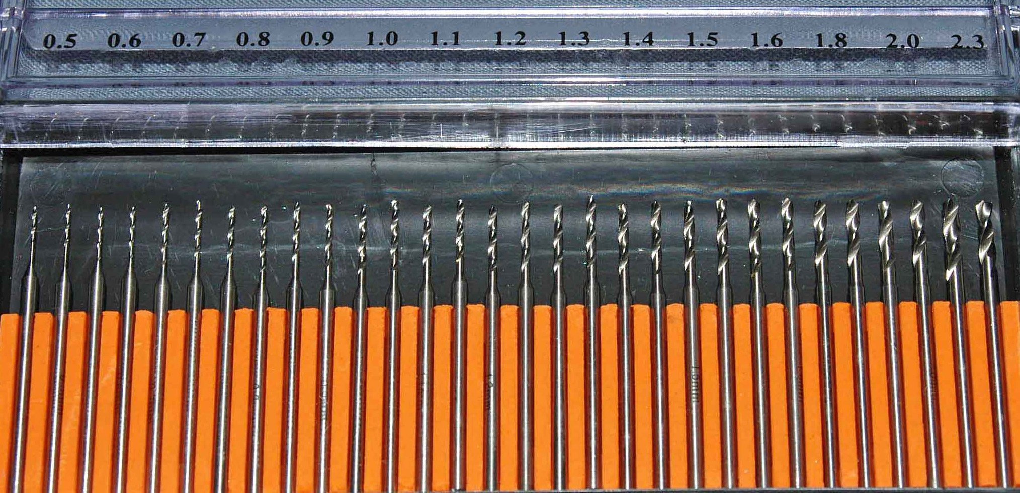 30-piece mini drill set, 2.35-mm shaft