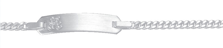 Id-Armband 3 Stück Silber 925/-, Flachpanzer 14cm mit Bär Prägung