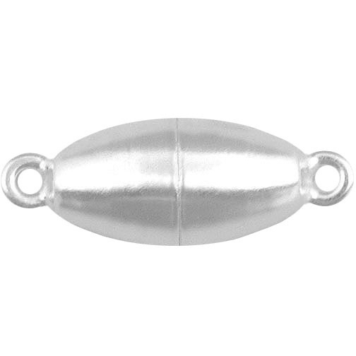 Magnetic clasp long olive 925/- polished Ø 12.0mm x 26.0mm