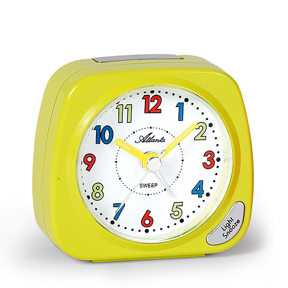 Atlanta 1936/2 yellow Quartz Alarm Clock, sweeping second