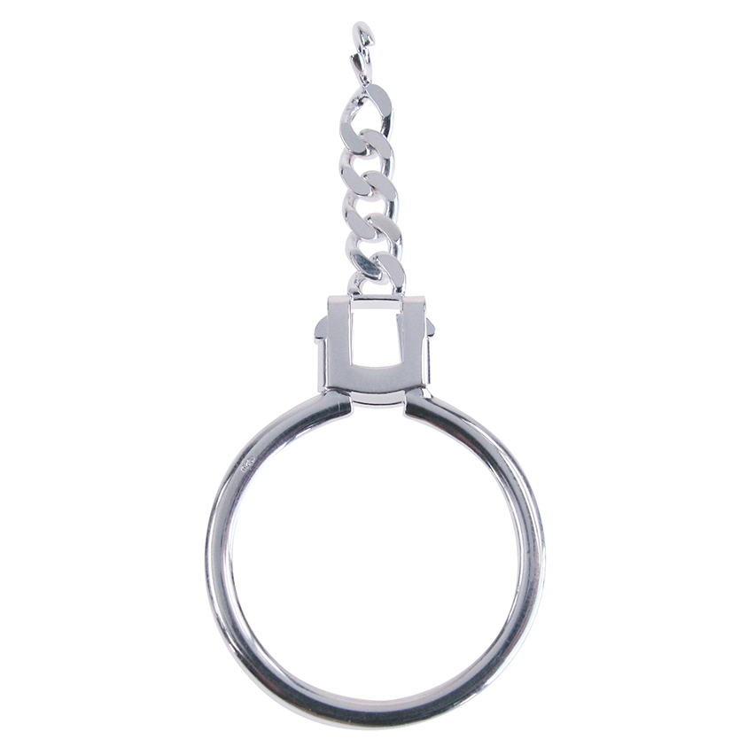 sleutelring zilver 925/-, rond Ø 30,00mm, met ketting 30,00 mm